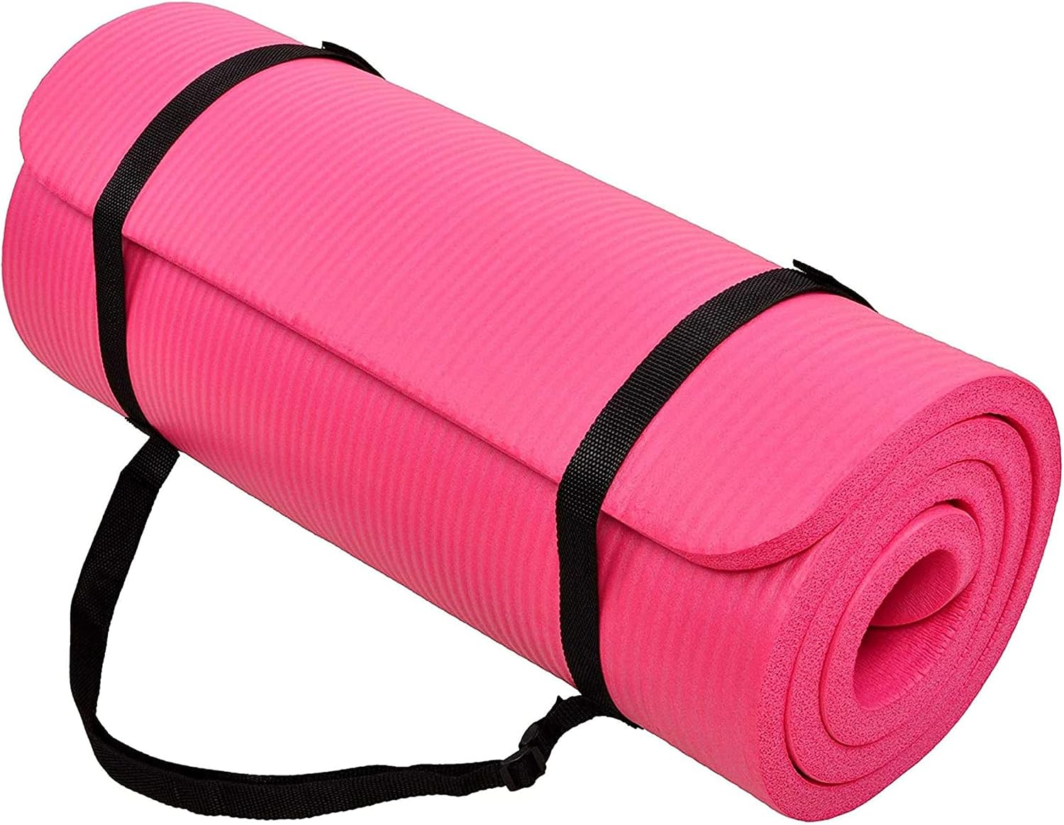 Yoga Mat, 1-Inch Extra Thick High Density Exercise Mat, Anti-Tear Exercise Yoga Mat with Carrying Strap, Suitable for Various Yoga Exercises, Multiple Colors