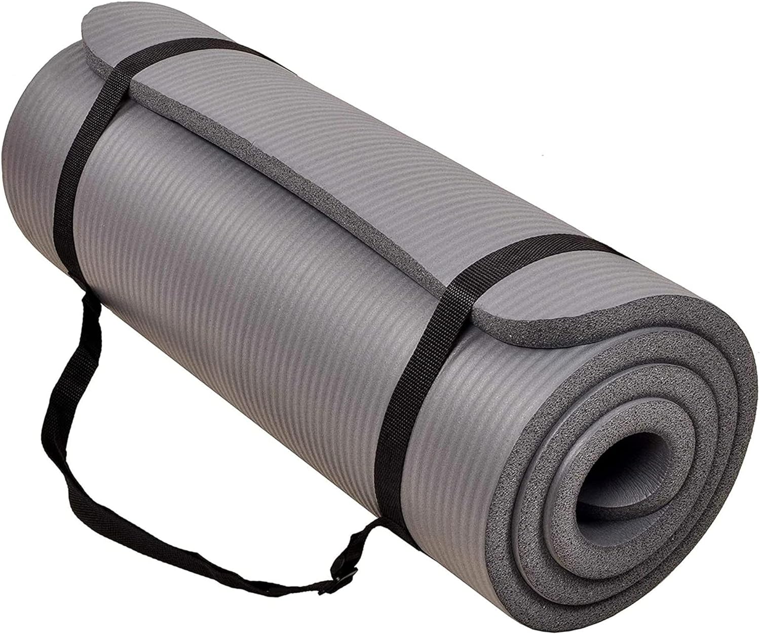 Yoga Mat, 1-Inch Extra Thick High Density Exercise Mat, Anti-Tear Exercise Yoga Mat with Carrying Strap, Suitable for Various Yoga Exercises, Multiple Colors