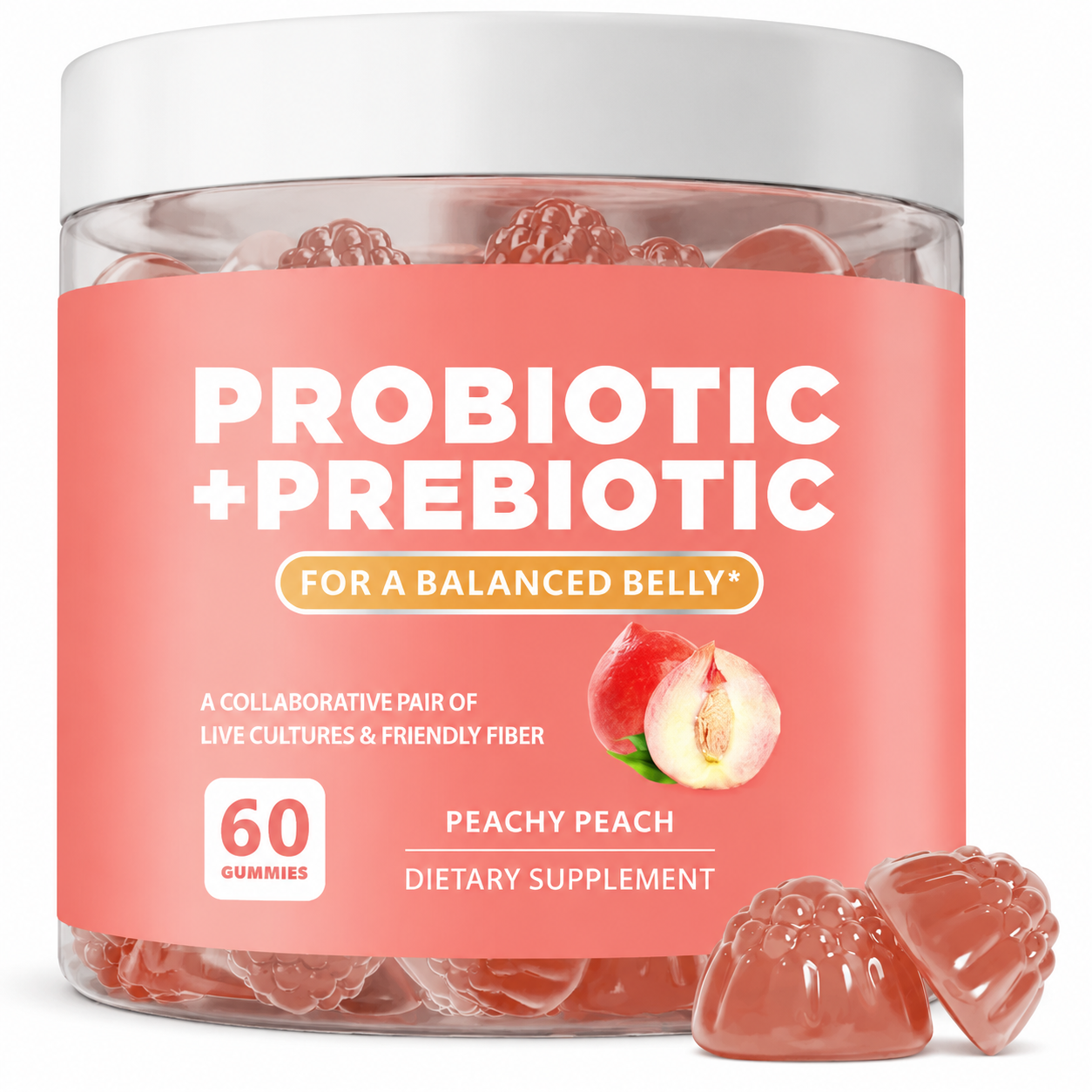 Probiotic + Prebiotic Fiber Gummies for Daily Digestive Support