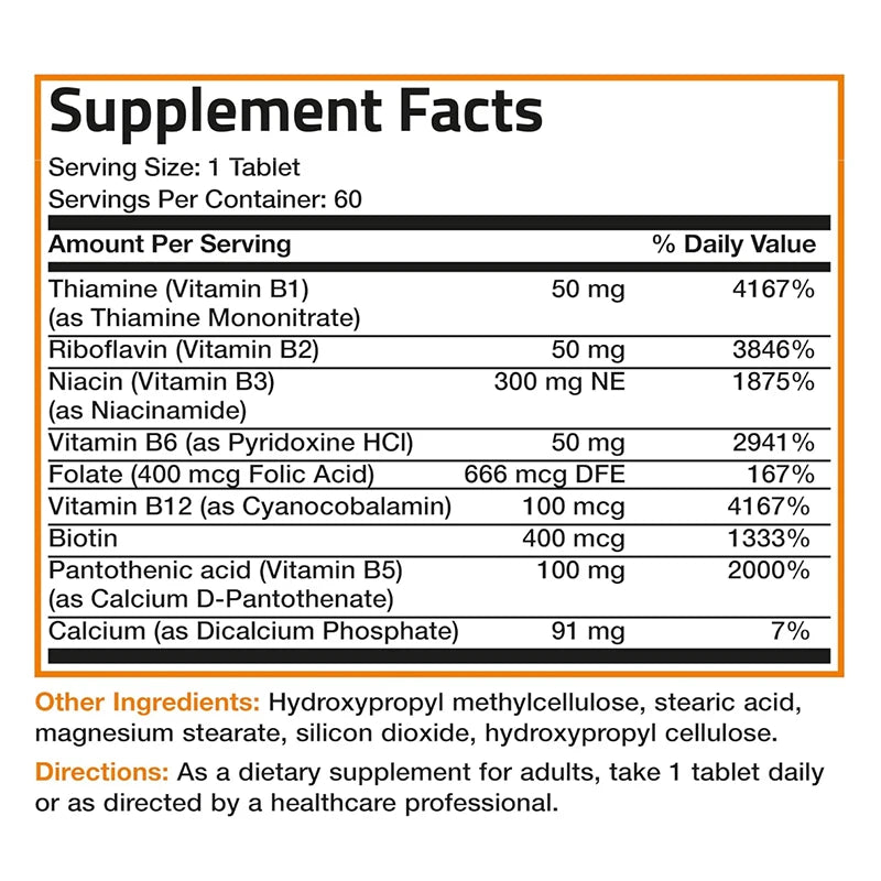 Vitamin B Complex Tablets with Vitamin C & Biotin