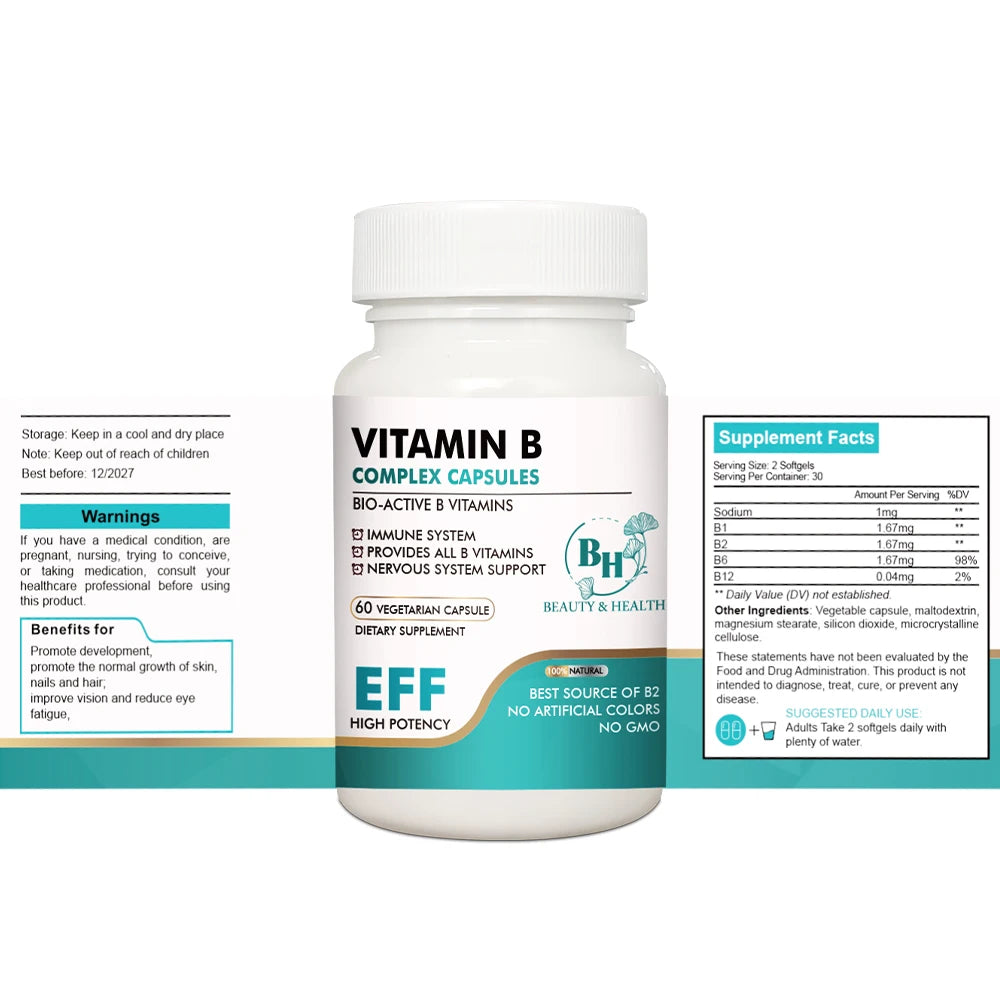 Vitamin B Complex Capsules - Daily Nutrition Supplement