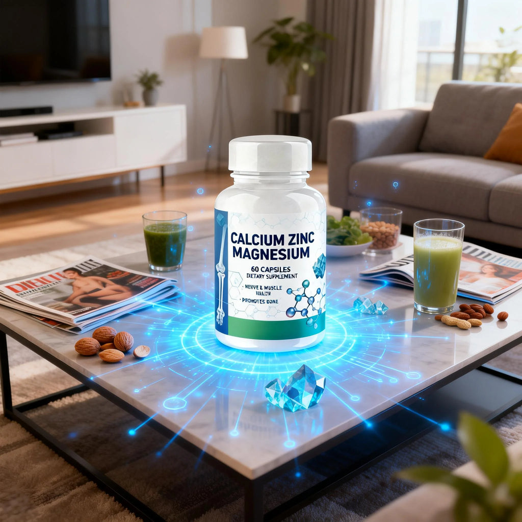 Calcium Magnesium Zinc + Vitamin D3 Capsules - Daily Mineral Nutrition Supplement