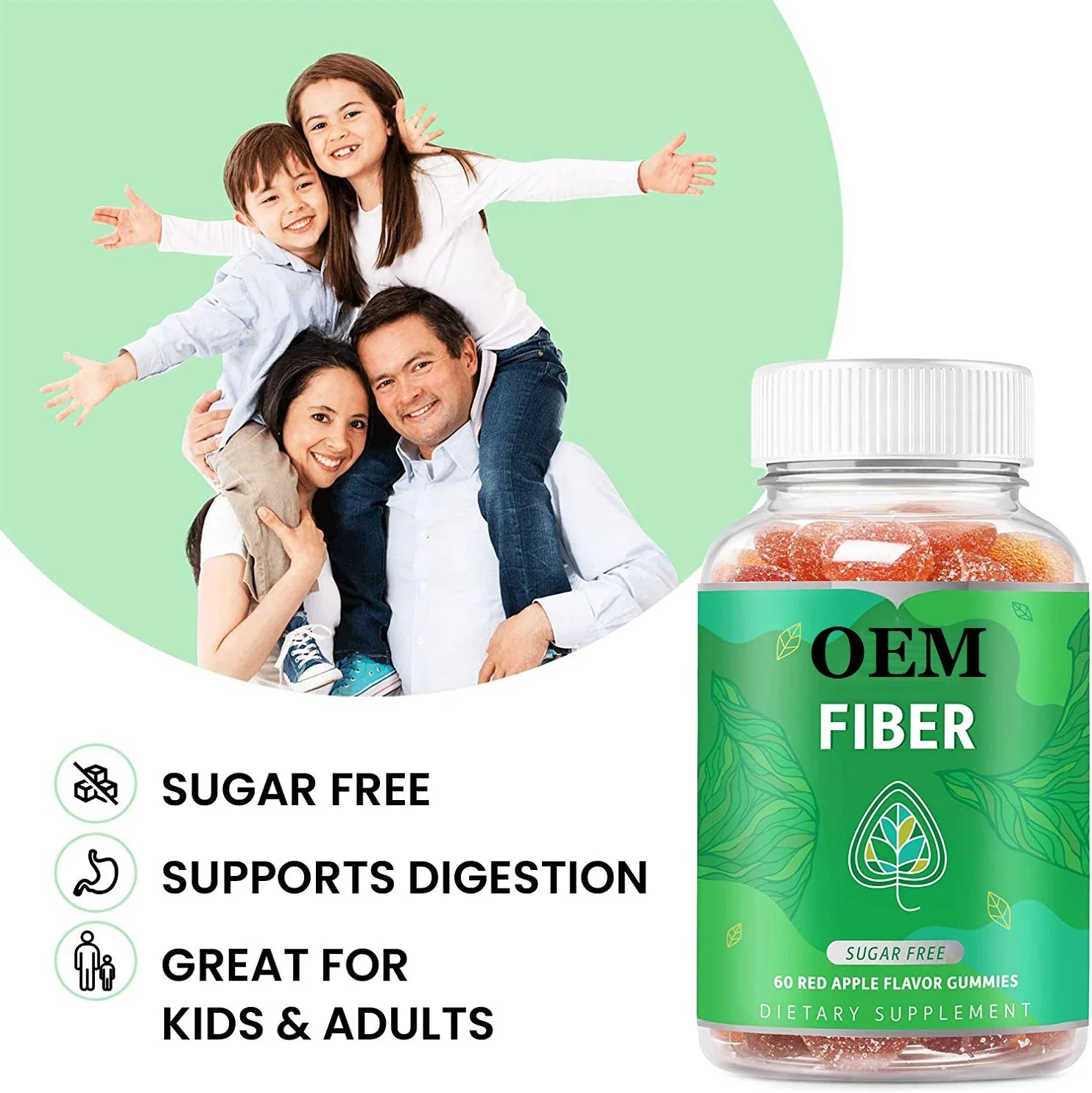 Prebiotic Fiber Gummies - Daily Digestive Wellness Supplement