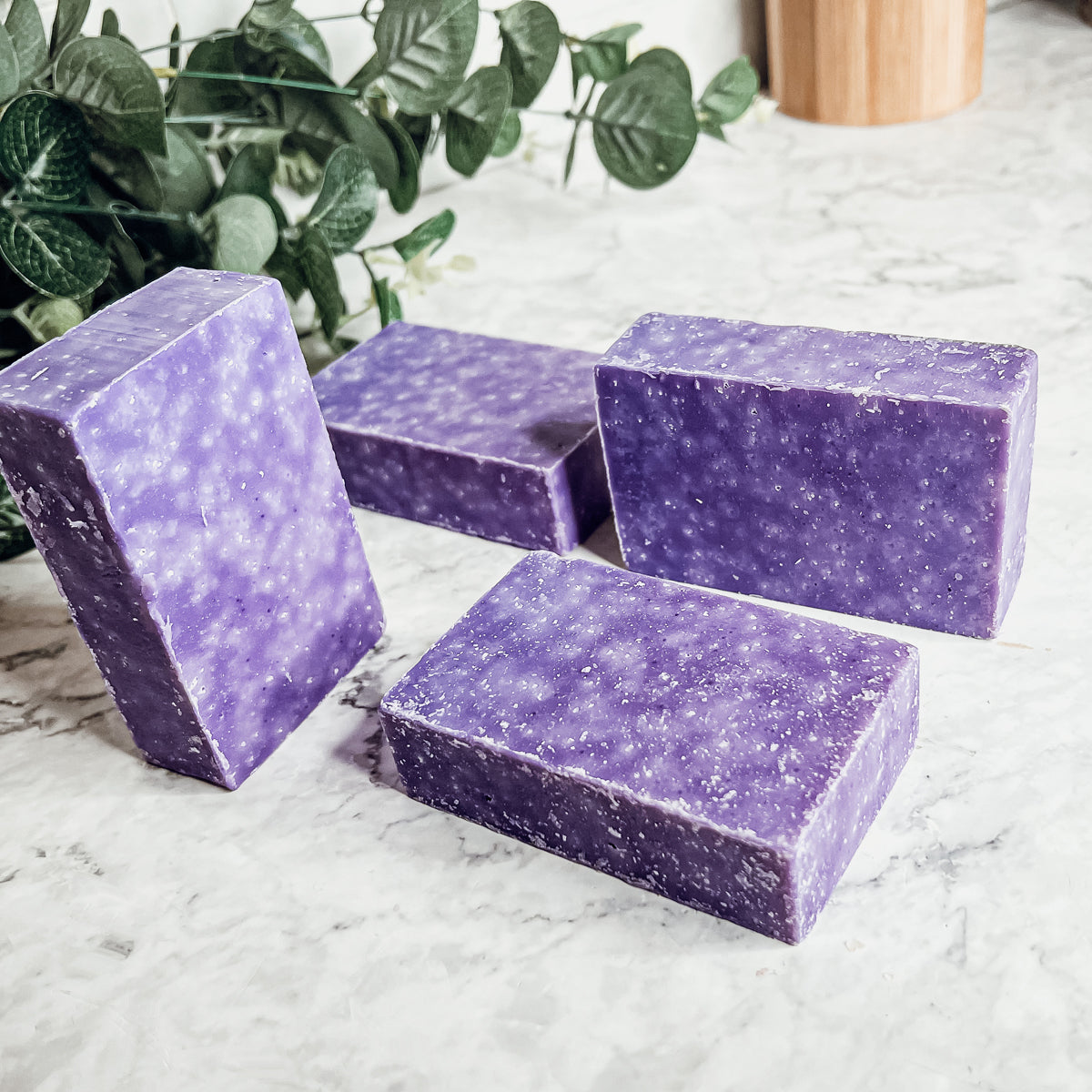 Lavender Oakmoss Sea Salt Body Scrub - Exfoliating Natural Olive Oil