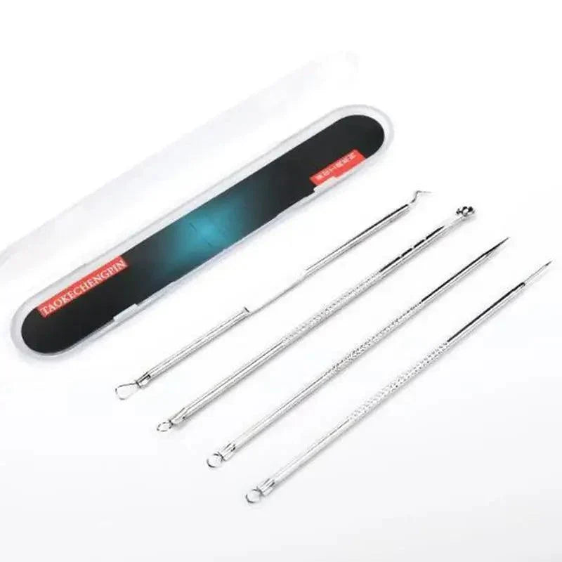 Acne Removal Tools Pimple Blackhead Remover Facial Pore Cleaner Stainless Steel with case - Skin Care tools