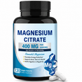 Magnesium Citrate 400mg Capsules - Pure Magnesium Daily Wellness Supplement